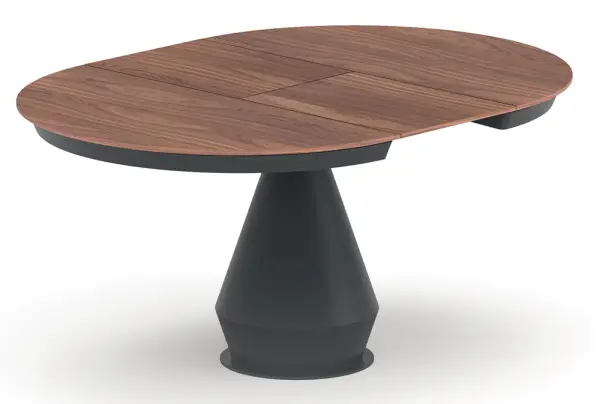 Mesa de comedor redonda extensible madera y metal Lycos