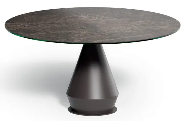Mesa de comedor redonda cerámica y metal Lycos