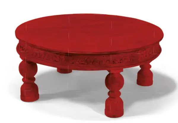 Mesa de centro redonda rojo Cachemira