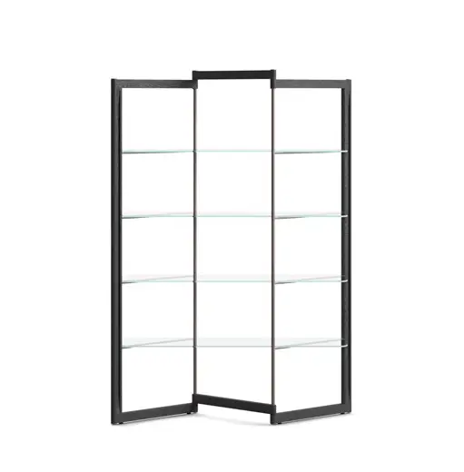 Librería estrecha madera y cristal Panto