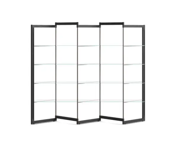 Librería ancha madera y cristal Panto