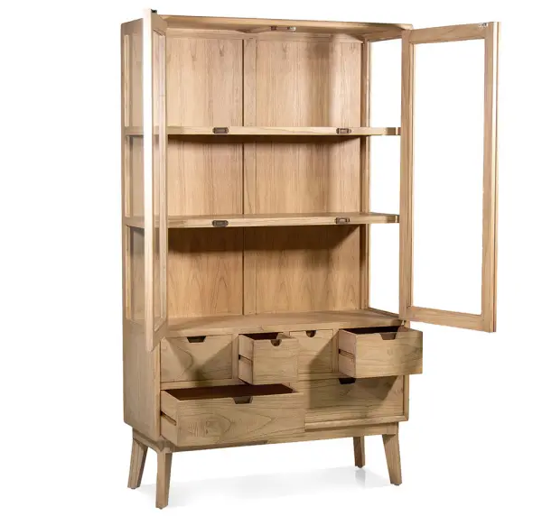 Vitrina de 2 puertas natural Scandi