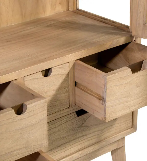 Vitrina de 2 puertas natural Scandi