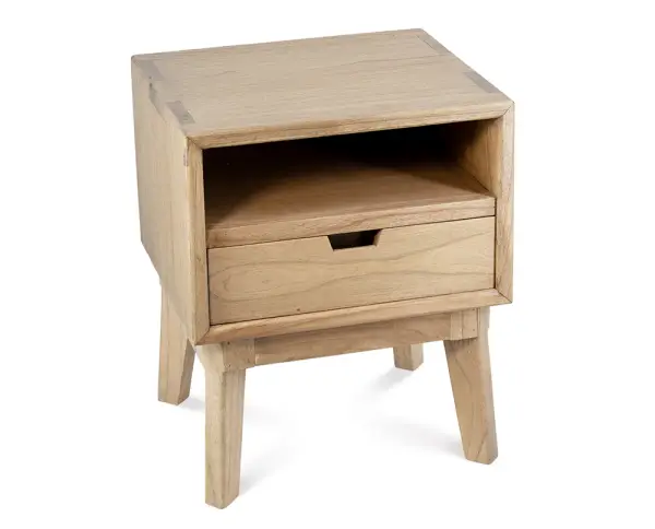 Mesita de noche 1 cajón natural Scandi