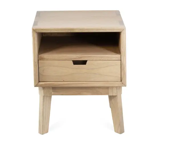 Mesita de noche 1 cajón natural Scandi