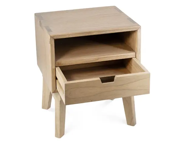 Mesita de noche 1 cajón natural Scandi