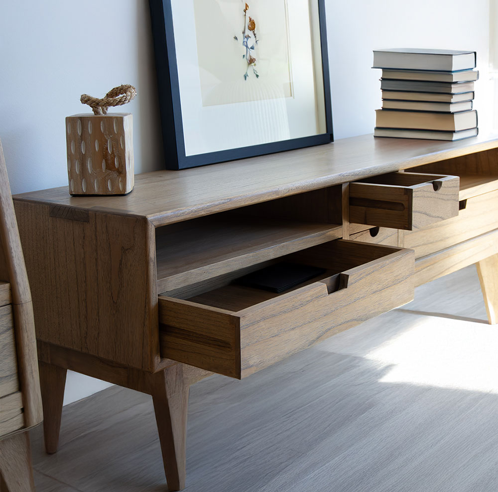 Mesa de television natural Scandi