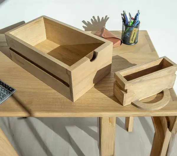 Mesa de escritorio 2 cajones natural Scandi