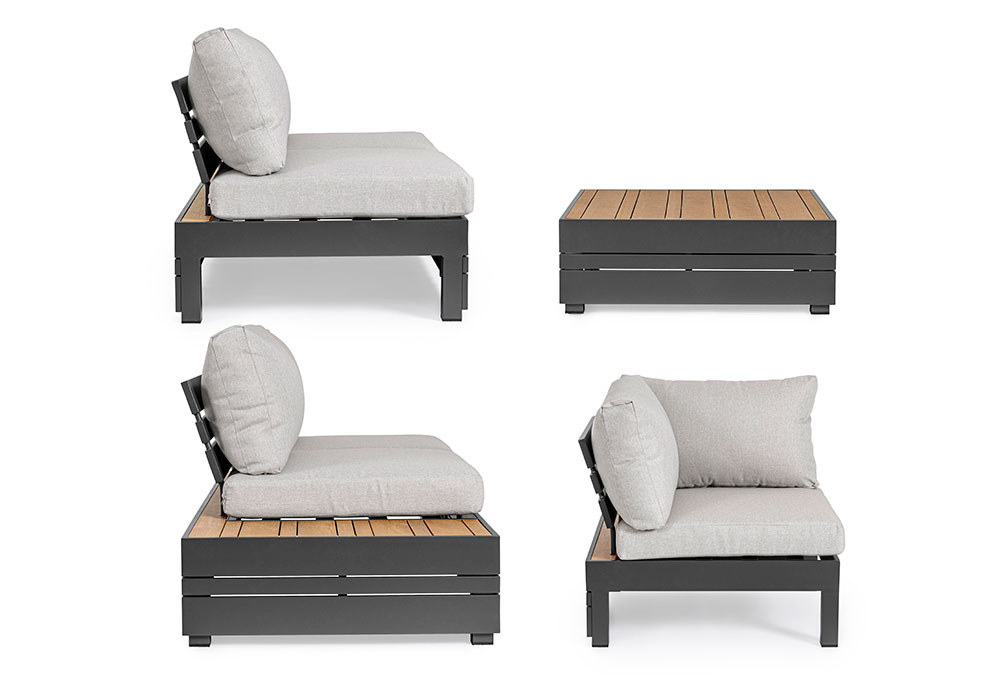 Set de sofá de jardín Gris Antracita