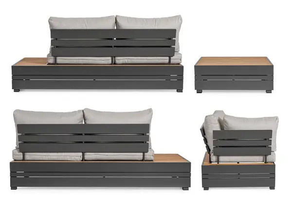 Set de sofá de jardín Gris Antracita