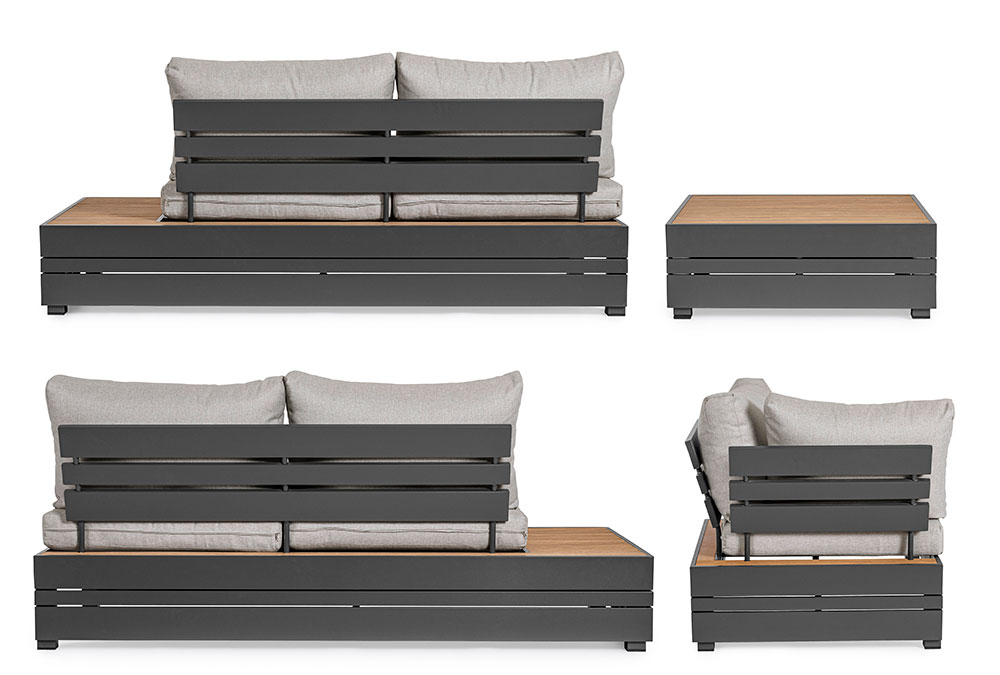 Set de sofá de jardín Gris Antracita