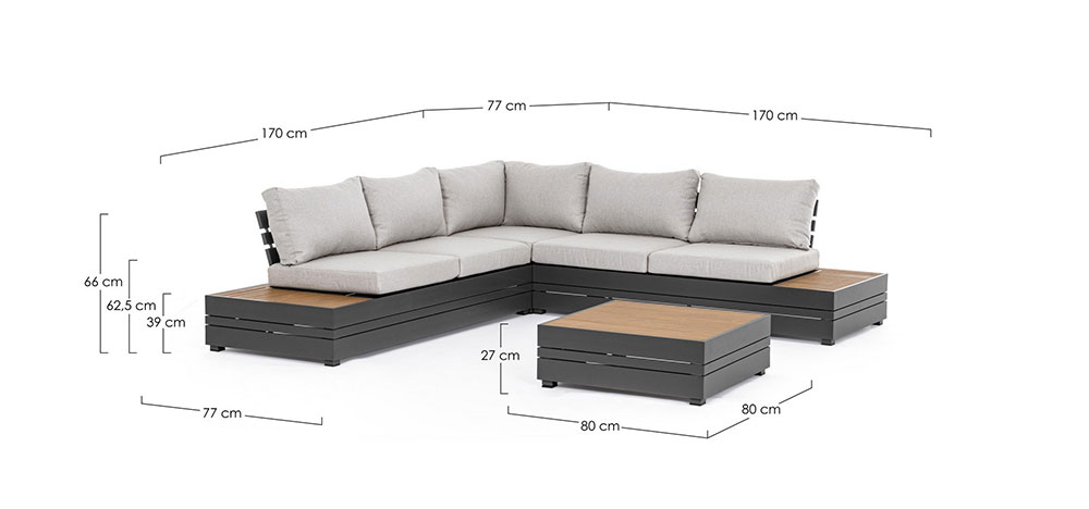 Set de sofá de jardín Gris Antracita