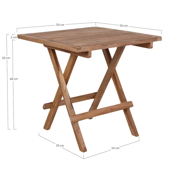Mesa de auxiliar de jardín pequeña teca