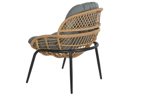 Sillón set 3 ratan sintetico metal