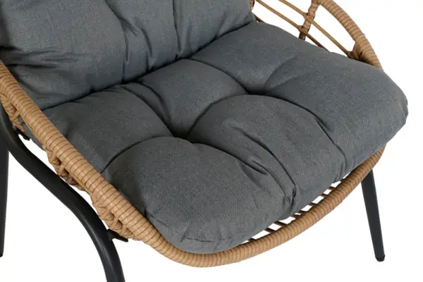 Sillón set 3 ratan sintetico metal