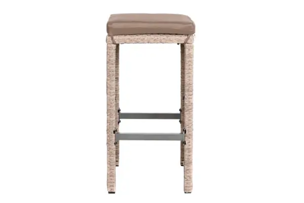 Mesa set 7 ratan sintetico acero