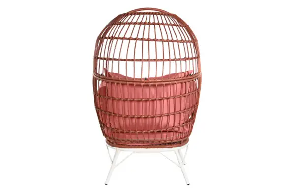 Sillón ratan sintético acero con cojines