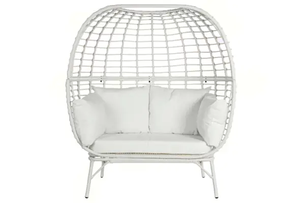 Sillón ratan sintético acero 2 plazas