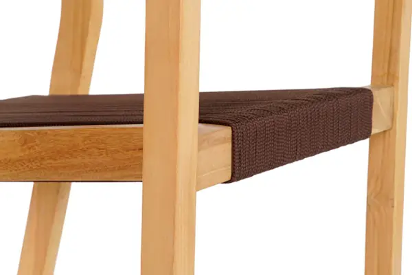 Mesa set 5 teca cuerda marrón