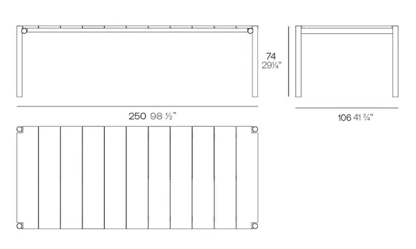 Mesa de comedor de jardín aluminio y madera de teca Tulum