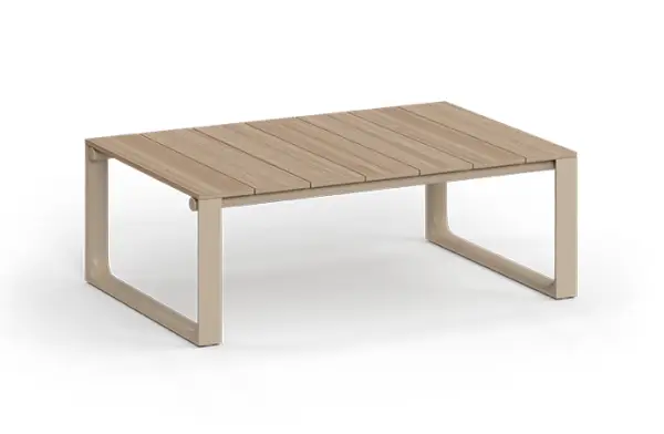 Mesa de centro de jardín aluminio y madera de teca Tulum