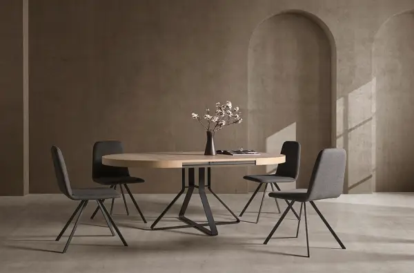 Mesa de comedor redonda extensible Hiedra