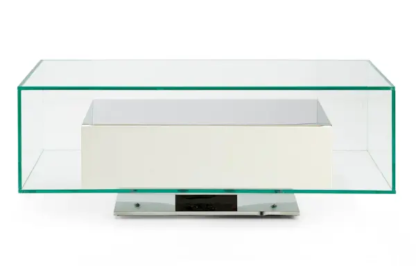 Mesa de televisión giratorio acero y cristal Fox