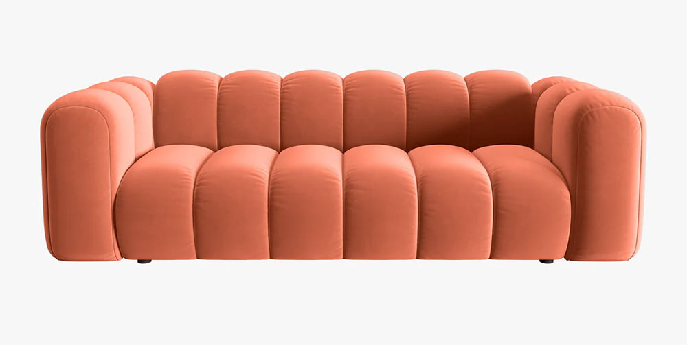 Sofá modular tres plazas terciopelo Lupine