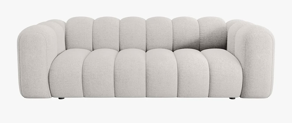 Sofá modular tres plazas chenille Lupine
