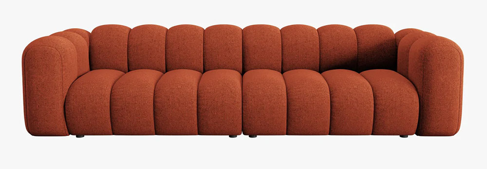 Sofá modular cuatro plazas chenille Lupine