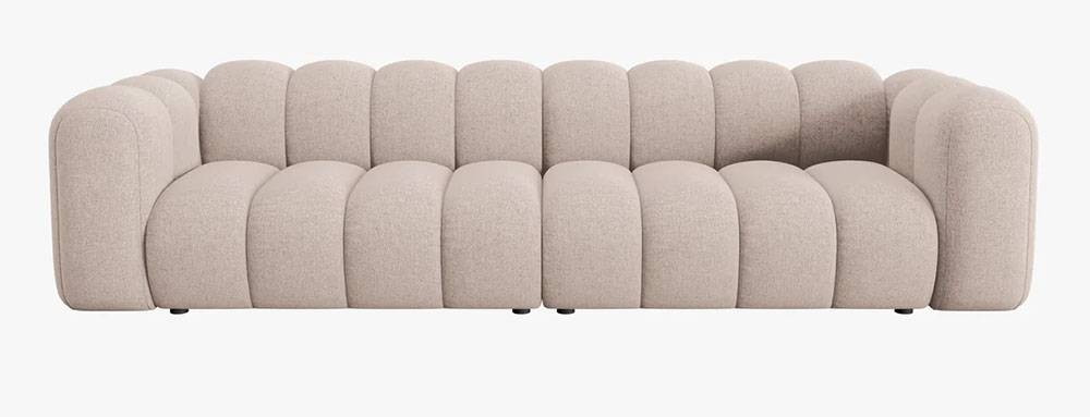 Sofá modular cuatro plazas chenille Lupine