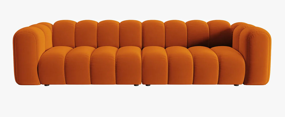 Sofá modular cuatro plazas terciopelo Lupine