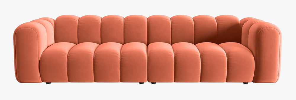 Sofá modular cuatro plazas terciopelo Lupine