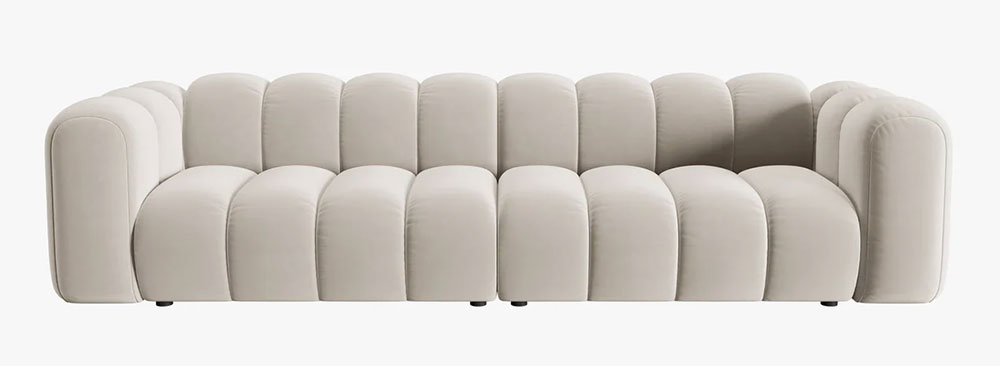 Sofá modular cuatro plazas terciopelo Lupine