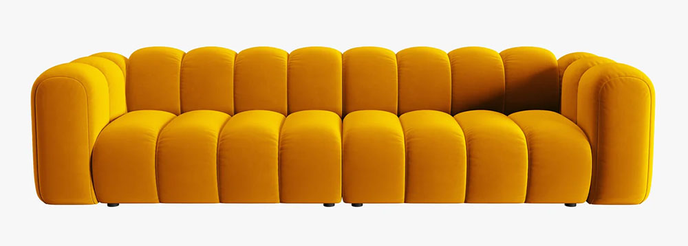 Sofá modular cuatro plazas terciopelo Lupine