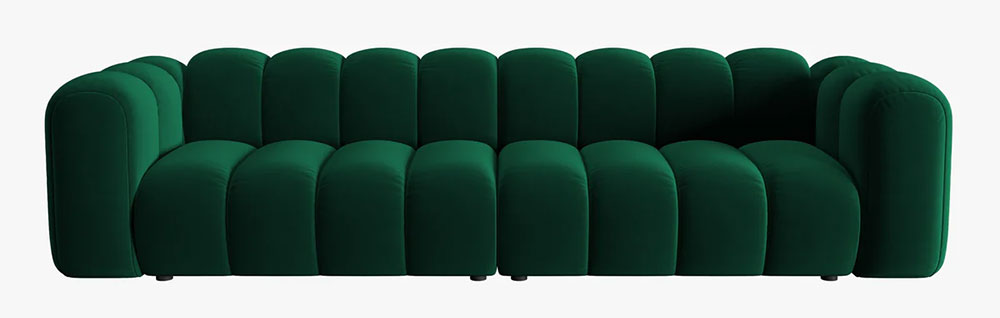 Sofá modular cuatro plazas terciopelo Lupine