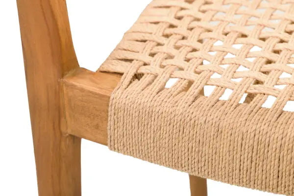 Silla madera teka y cuerda natural