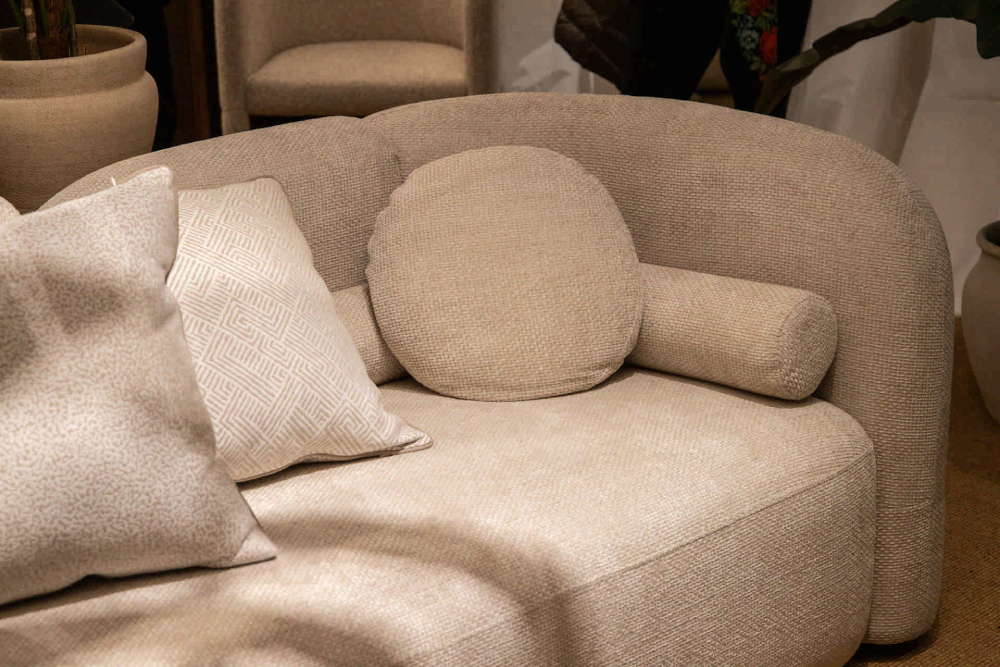 Sofá chenilla beige Omaha