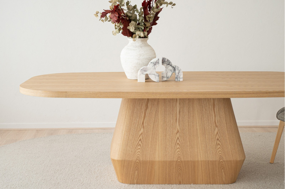 Mesa comedor grande madera fresno natural