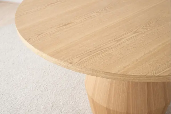 Mesa de comedor redonda fresno natural