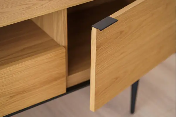 Mueble TV Neo madera de roble y metal negro
