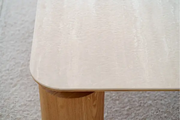 Mesa de centro línea cerámico beige fresno