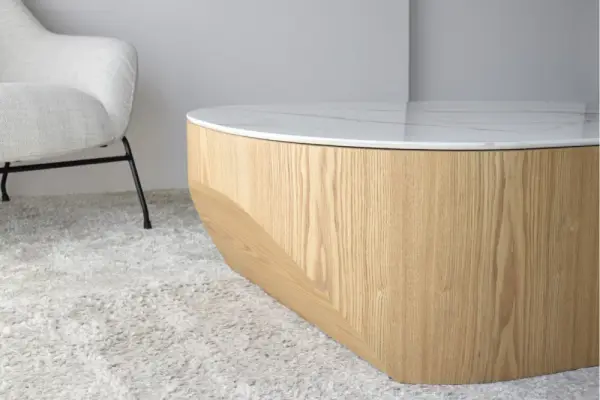 Mesa de centro natural blanco Nora