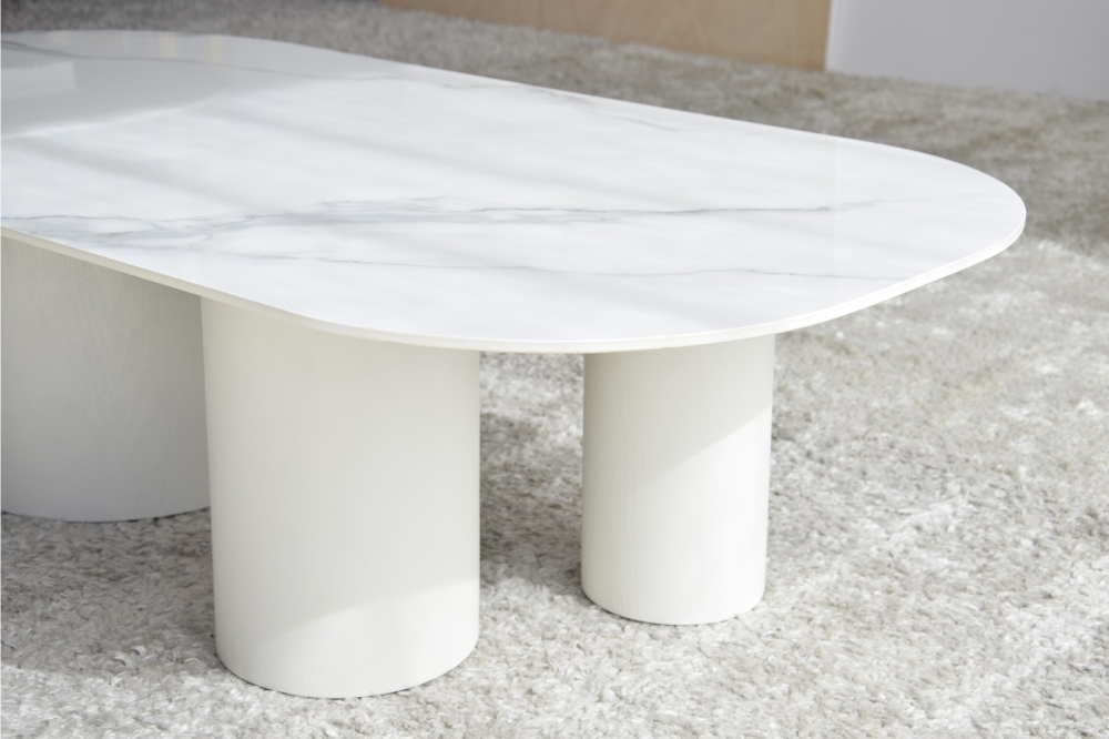 Mesa de centro blanco y gris Norte