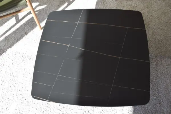 Mesa de centro metal piedra negra