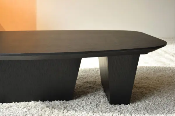 Mesa de centro madera de roble color negro mate
