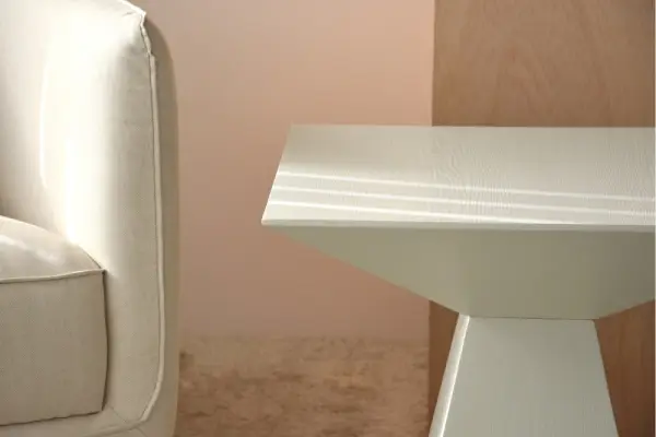 Mesa auxiliar cuadrada madera de fresno