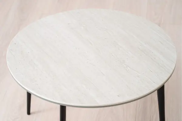 Mesa auxiliar cerámico gris mate metal
