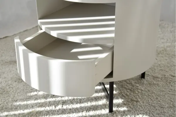 Mesa auxiliar de mármol cerámico gris