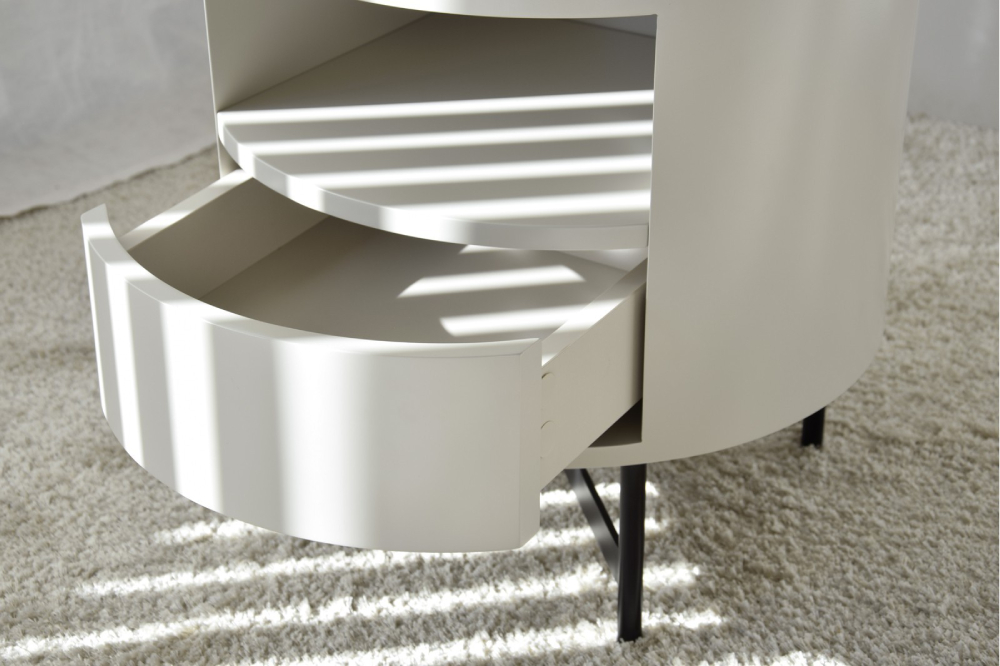 Mesa auxiliar de mármol cerámico gris